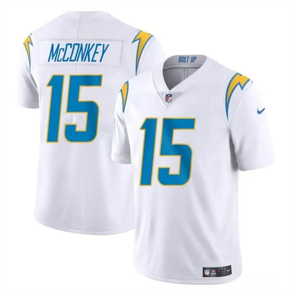Men's Los Angeles Chargers #15 Ladd McConkey White 2024 Draft Vapor Limited Stitched Football Jersey