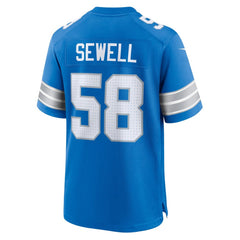Men's Detroit Lions Penei Sewell Blue Game Jersey