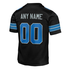 Youth Detroit Lions Black Alternate Custom Game Jersey