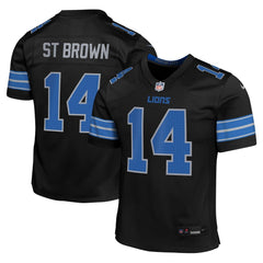Youth Detroit Lions Amon-Ra St. Brown Black Alternate Player Game Jersey
