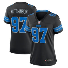 Women's Detroit Lions Aidan Hutchinson Black 2nd Alternate Game Jersey