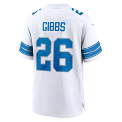 Men's Detroit Lions Jahmyr Gibbs White Game Jersey
