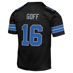 Youth Detroit Lions Jared Goff Black Alternate Player Game Jersey