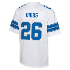 Youth Detroit Lions Jahmyr Gibbs White Player Game Jersey