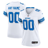 Women's Detroit Lions White Custom Game Jersey