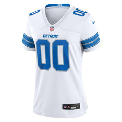 Women's Detroit Lions White Custom Game Jersey
