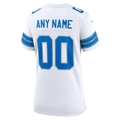 Women's Detroit Lions White Custom Game Jersey