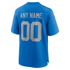 Men's Detroit Lions Blue Alternate Custom Game Jersey