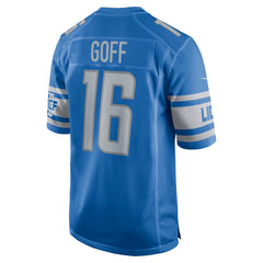 Men's Detroit Lions Jared Goff Blue Game Jersey
