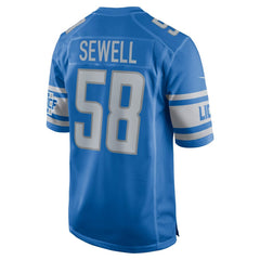 Men's Detroit Lions Penei Sewell Blue Game Jersey