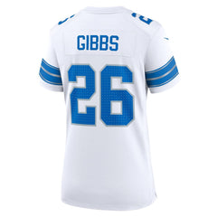 Women's Detroit Lions Jahmyr Gibbs White Game Jersey