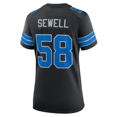 Women's Detroit Lions Penei Sewell Black 2nd Alternate Game Jersey