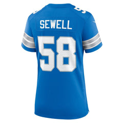 Women's Detroit Lions Penei Sewell Blue Game Jersey
