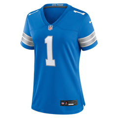 Men's Detroit Lions Number 1 Mom Blue Game Jersey