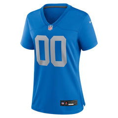 Women's Detroit Lions Blue Alternate Custom Game Jersey