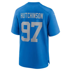 Men's Detroit Lions Aidan Hutchinson Blue Alternate Game Jersey