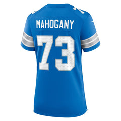 Women's Detroit Lions Christian Mahogany Blue Team Game Jersey