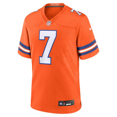 Men's Denver Broncos John Elway Orange Mile High Collection 1977 Throwback Retired Player Game Jersey