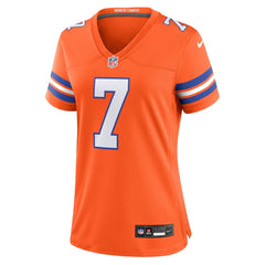 Women's Denver Broncos John Elway Orange Mile High Collection 1977 Throwback Player Game Jersey