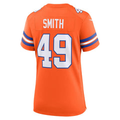 Women's Denver Broncos Dennis Smith Orange Mile High Collection 1977 Throwback Retired Player Game Jersey