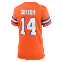 Women's Denver Broncos Courtland Sutton Orange Mile High Collection 1977 Throwback Player Game Jersey