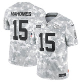 Men's Kansas City Chiefs Patrick Mahomes Arctic Camo 2024 Salute to Service Limited Jersey