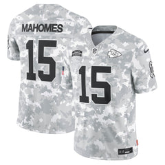 Men's Kansas City Chiefs Patrick Mahomes Arctic Camo 2024 Salute to Service Limited Jersey