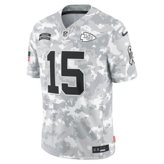 Men's Kansas City Chiefs Patrick Mahomes Arctic Camo 2024 Salute to Service Limited Jersey