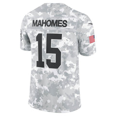 Men's Kansas City Chiefs Patrick Mahomes Arctic Camo 2024 Salute to Service Limited Jersey