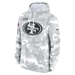 Men's San Francisco 49ers Arctic Camo 2024 Salute to Service Club Fleece Pullover Hoodie