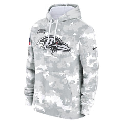Men's Baltimore Ravens Arctic Camo 2024 Salute to Service Club Fleece Pullover Hoodie