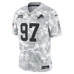 Men's Detroit Lions Aidan Hutchinson Arctic Camo 2024 Salute to Service Limited Jersey