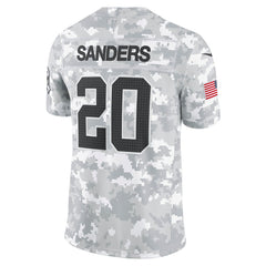 Men's Detroit Lions Barry Sanders Arctic Camo 2024 Salute to Service Retired Player Limited Jersey