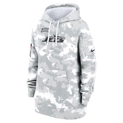 Women's New York Jets Arctic Camo 2024 Salute To Service Club Fleece Pullover Hoodie
