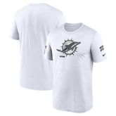 Men's Miami Dolphins White 2024 Salute To Service Legend Performance T-Shirt