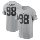 Men's Las Vegas Raiders Maxx Crosby Gray 2024 Salute To Service Name & Number T-Shirt
