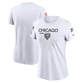 Women's Chicago Bears White 2024 Salute To Service Legend Performance T-Shirt