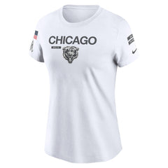 Women's Chicago Bears White 2024 Salute To Service Legend Performance T-Shirt
