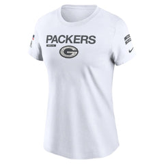 Women's Green Bay Packers White 2024 Salute To Service Legend Performance T-Shirt