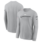 Men's Washington Commanders Gray 2024 Salute To Service Long Sleeve T-Shirt