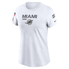 Women's Miami Dolphins White 2024 Salute To Service Legend Performance T-Shirt