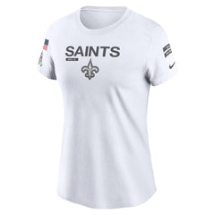 Women's New Orleans Saints White 2024 Salute To Service Legend Performance T-Shirt