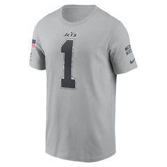Men's New York Jets Ahmad Sauce Gardner Gray 2024 Salute To Service Name & Number T-Shirt