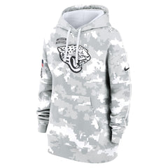 Women's Jacksonville Jaguars Arctic Camo 2024 Salute To Service Club Fleece Pullover Hoodie