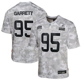 Youth Cleveland Browns Myles Garrett Arctic Camo 2024 Salute to Service Game Jersey