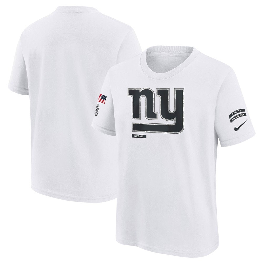 Youth New York Giants White 2024 Salute To Service T-Shirt
