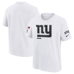 Youth New York Giants White 2024 Salute To Service T-Shirt