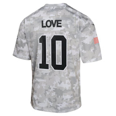 Youth Green Bay Packers Jordan Love Arctic Camo 2024 Salute to Service Game Jersey