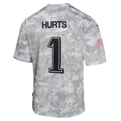 Youth Philadelphia Eagles Jalen Hurts Arctic Camo 2024 Salute to Service Game Jersey