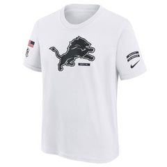 Youth Detroit Lions White 2024 Salute To Service T-Shirt